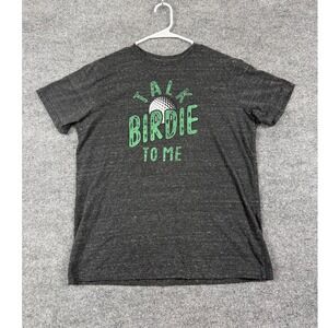 State of Mine Mens Talk Birdie To Me Golf Graphic T-Shirt Charcoal Heather Large